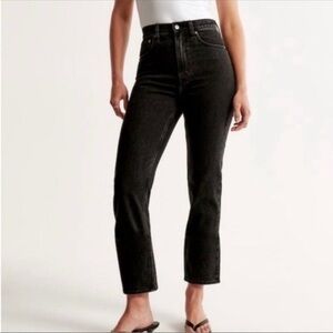 Abercrombie & Fitch The Ankle Straight Ultra High Rise Jeans Black Size 25 / 0